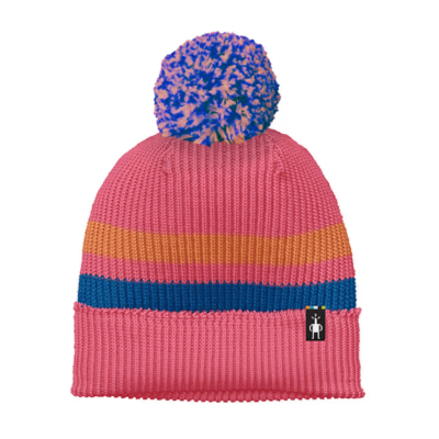 Smartwool Kids Stripe Pom Beanie Guava Pink