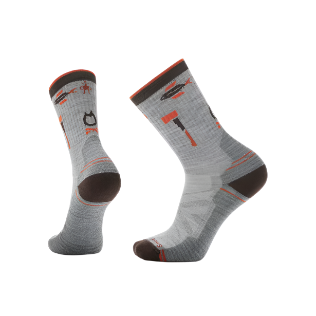 Smartwool Men's Hike Light Cushion Camp Gear Crew Socks Light Grey