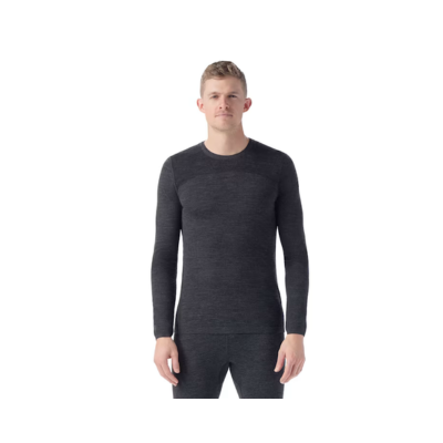 Smartwool Men's Intraknit Thermal Merino Base Layer Crew Charcoal / Black