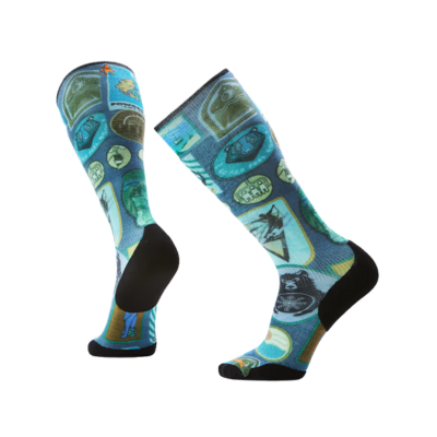 Smartwool Men's Ski Targeted Cushion Explorer Print OTC Sock Deep Navy