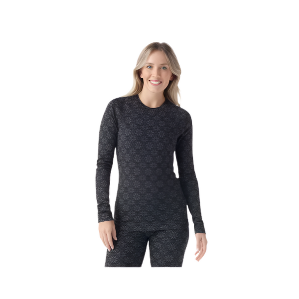 Smartwool Women's Classic Thermal Merino Base Layer Crew Black Digi Snow