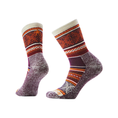 Smartwool Women's Everyday Cozy Fair Isle Sweater Crew Socks Moon Beam