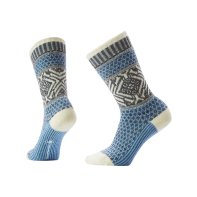 Smartwool Women's Everyday Cozy Popcorn Snowflake Crew Socks Serene Blue