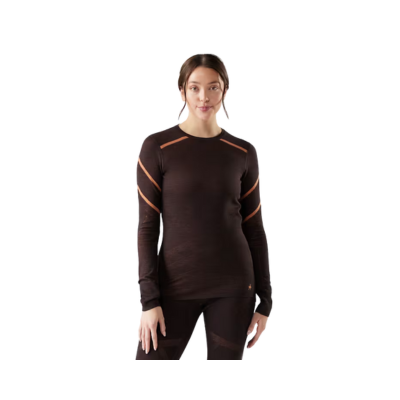 Smartwool Women's Intraknit Thermal Merino Base Layer Crew Mink / Terracotta 2