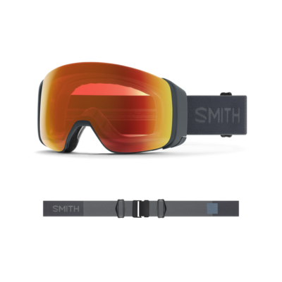 Smith Optics 4D Mag Ski Goggles Slate + ChromaPop Everyday Red Mirror Lens