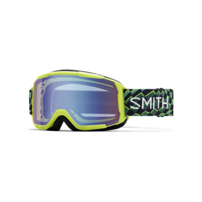 Smith Optics Kid's Daredevil Ski Goggles  Electric Lime Left Turn Blue Sensor Mirror