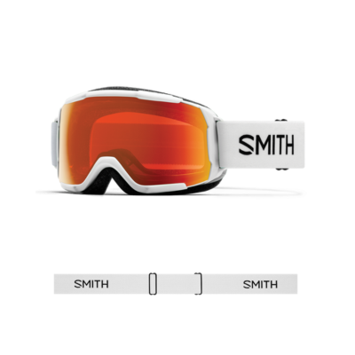Smith Optics Kid's Youth Size Grom Ski Goggles White ChromaPop™ Everyday Red Mirror Lens