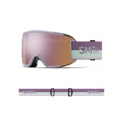 Smith Optics Squad S Ski Goggles Lunar Fog Split ChromaPop™ Everyday Rose Gold Mirror Lens