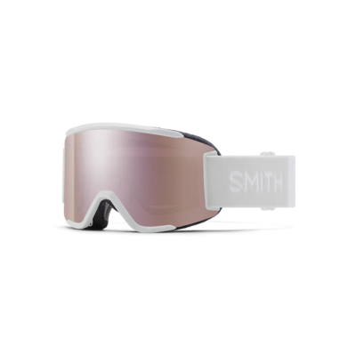 Smith Optics Squad S Ski Goggles White Vapor | ChromaPop Everyday Rose Gold Mirror