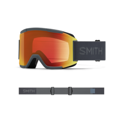 Smith Optics Squad Ski Goggles Slate ChromaPop Everyday Red Mirror Lens