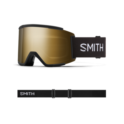 Smith Optics Squad XL Ski Goggles Black ChromaPop Sun Black Gold Mirror Lens
