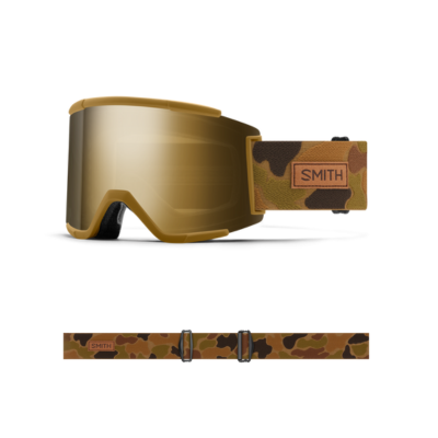 Smith Optics Squad XL Ski Goggles Coyote Pow Hunter ChromaPop™ Sun Black Gold Mirror Lens