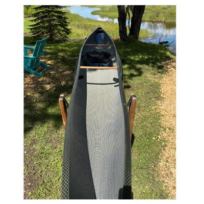 Swift Cruiser 16.8 Pack Carbon Fusion Solo Canoe Blue Forged Carbon Epoxy Color Match Skid Plates 2