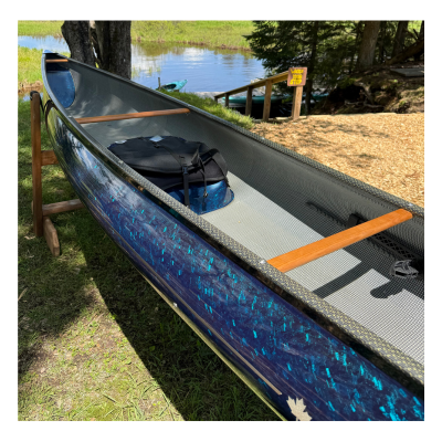 Swift Cruiser 16.8 Pack Carbon Fusion Solo Canoe Blue Forged Carbon Epoxy Color Match Skid Plates 3