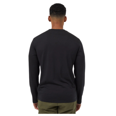 TenTree Men's Topography Stamp Long Sleeve Shirt Meteorite Black Pale Oak Tencel Organic Cotton Blend