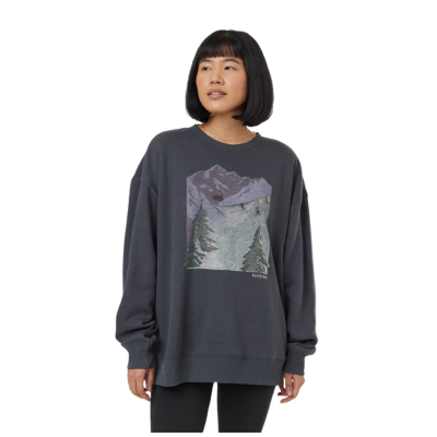 TenTree Women's Alpine Oversized Crew Sweatshirt Graphite Lavender