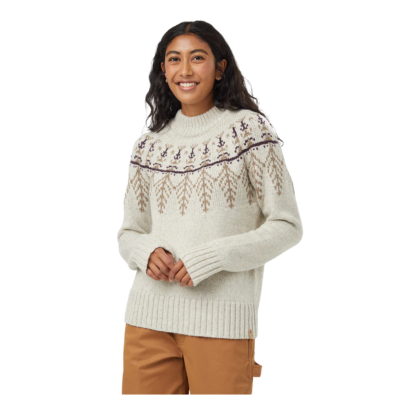 TenTree Women's Highline Wool Intarsia Sweater Pale Oat Heather