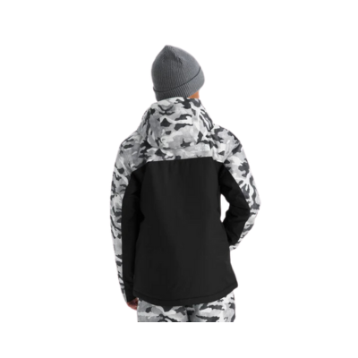 The North Face Boy's Freedom Insulated Waterproof Ski Jacket Smoked Pearl TNF Black Camo Print 2