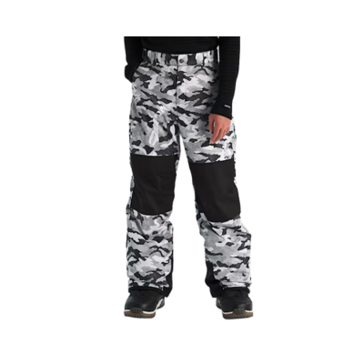 The North Face Boy's Freedom Waterproof Insulated Snow Pants Smoked Pearl TNF Camo Small Print