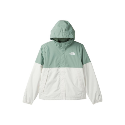 The North Face Girl's Warm Antora Rain Jacket Slate Moss White Dune