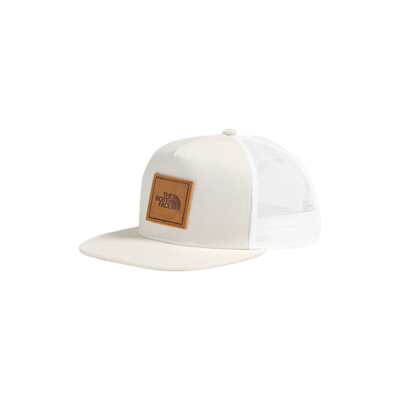The North Face Half Dome Trucker White Dune Leather Patch