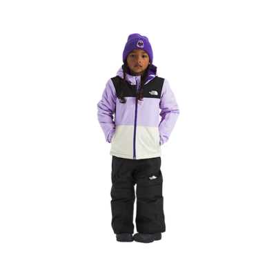 The North Face Kid's Freedom Insulated Waterproof Winter Snow Jacket Lite Lilac/White Dune