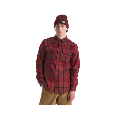 The North Face Men's Arroyo Flannel Plaid Shirt Sumac Macro Small Plaid
