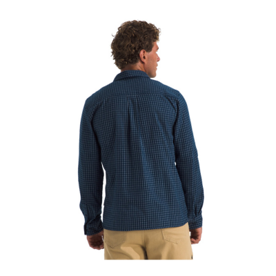 The North Face Men's Arroyo Lightweight Long Sleeve Flannel Shirt Summit Navy Grid Plaid