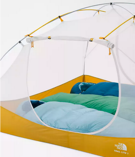 The North Face Trail Lite 3 Person Breathable Backpacking Tent Khaki Stone/Arrowwood Yellow