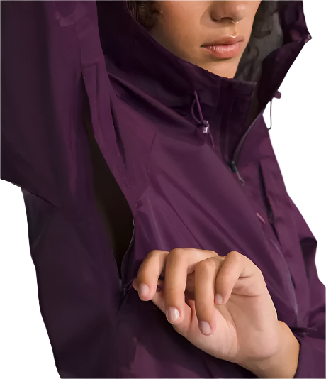 The North Face Women's Alta Vista Waterproof Jacket Black Currant Purple Pit Zips