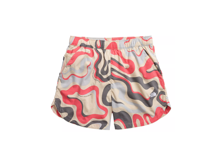 The North Face Women's Class V Pathfinder Pull-On Short Closeout Gravel Wavy Lines Print