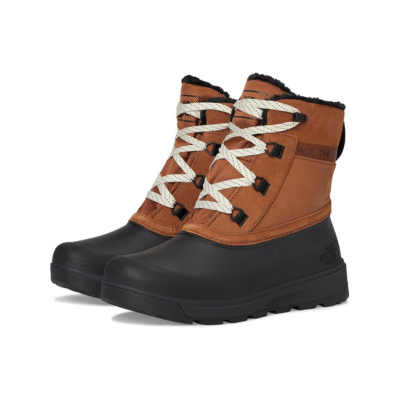 The North Face Women's Shellista V Shorty Waterproof Boot Burnt Umber TNF Black 2