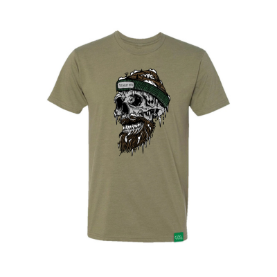 Wild Tribute Men's Ski or Die McCauley Mtn Short Sleeve Tee Olive