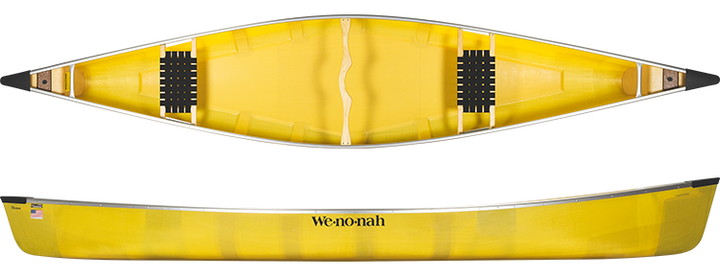 Wenonah Heron Kevlar Ultralight Tandem Tripping Canoe w/ Black Trim