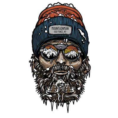 Wild Tribute Men's Iceman Mountainman Old Forge NY Custom Print