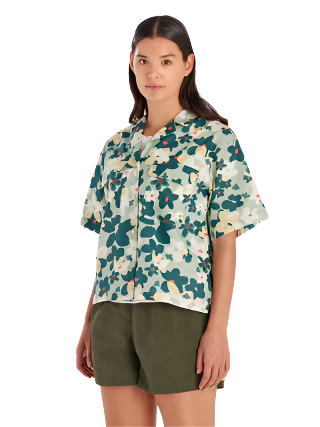 Women's Muir Camp Novelty Short Sleeve Shirt Closeout Frosty Green Polinate